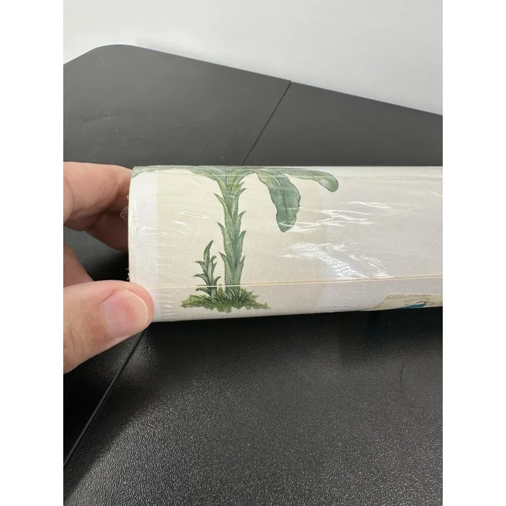 Vintage s.a. Maxwell co. 7267-492 32.8ft. Tropical Tree Stripped Wallpaper Roll